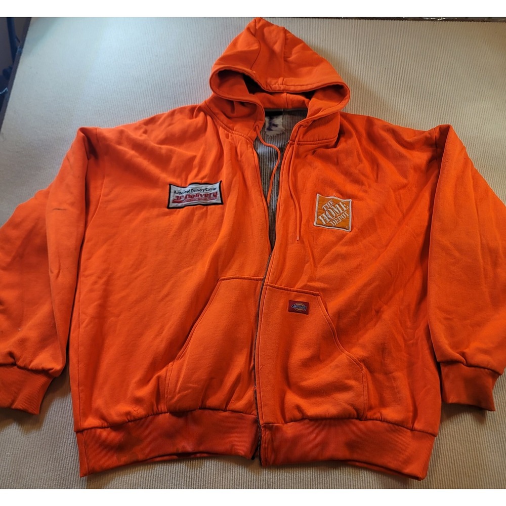 Home depo Halloween dress up jacket w/ hood bright Orange XXXLarge super heavy